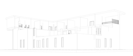 3D illustration of building structure