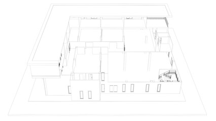 3D illustration of building structure