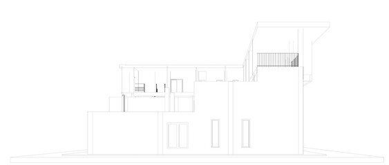 3D illustration of building structure