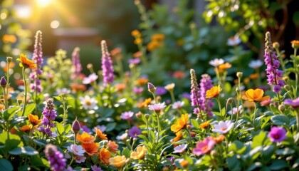 Obraz premium a magical garden of herbs where each plant glows with its lipid reducing effect, whimsical style showing holistic wellness
