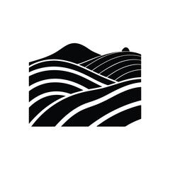 Rolling Hills Vector Silhouette Pixel Retro