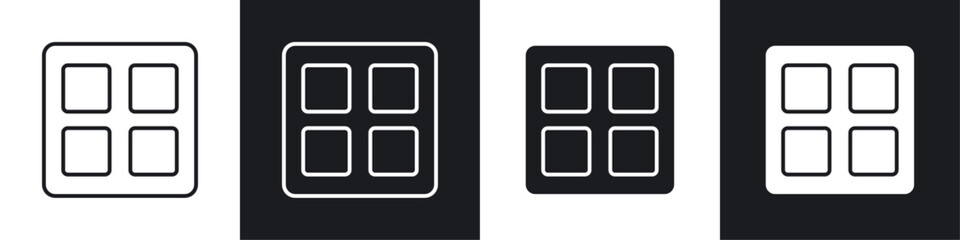 Apps icons collection in black and white filled and line versions