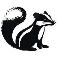 skunk, animal, vector, transparent background, creature, mephitis mephitis, cute, mammal, nature, polecat, rodent, wildlife, isolated