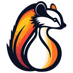 skunk, animal, vector, transparent background, creature, mephitis mephitis, cute, mammal, nature, polecat, rodent, wildlife, isolated