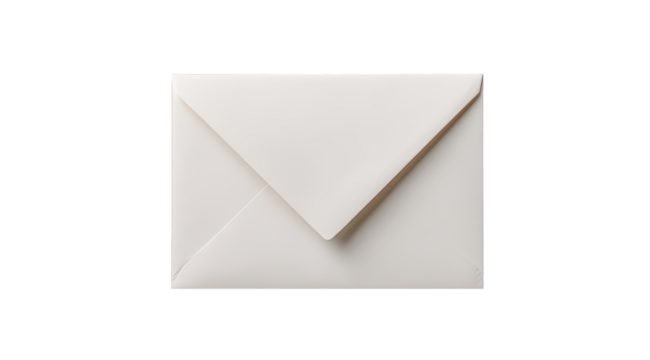 Blank white envelope, angled flap, simple design