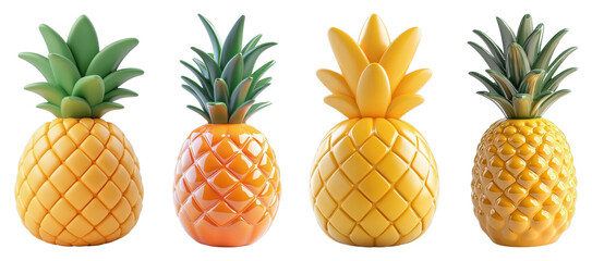 Colorful Cute Pineapple Models for Creative Decoration and Design