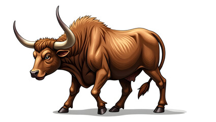 Fototapeta premium black wildebeest isolated on white