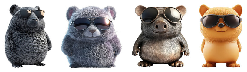 Cute Wombat Models Wearing Stylish