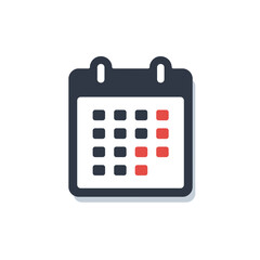Calendar Icon Vector Illustration with Marked Dates for Important Events and Scheduling