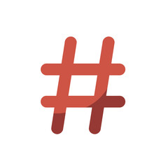Obraz premium Red Hashtag Symbol Graphic Illustration for Social Media and Digital Marketing