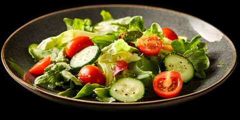 vegetable salad with tomatoes and cucumbers