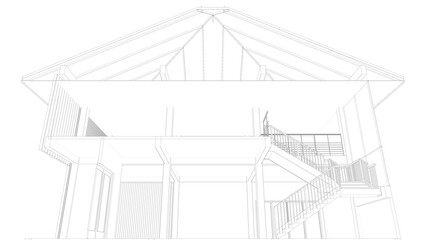 3D illustration of building structure