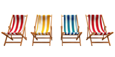 beach chairs vector illustration isolated on white background.