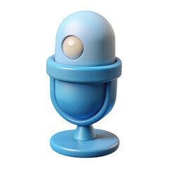 3d cartoon microphone render isolated on transparent background