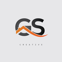 GS Real Estate Creative Logo – Minimalist House Roof Monogram for Property, Realtor & Construction Branding