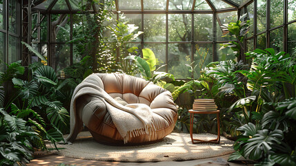 Serene Reading Retreat in Greenhouse Haven