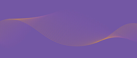 Abstract wave lines in purple yellow gradient on minimalist background. Futuristic and dynamic look, perfect for tech, digital, and modern design projects.