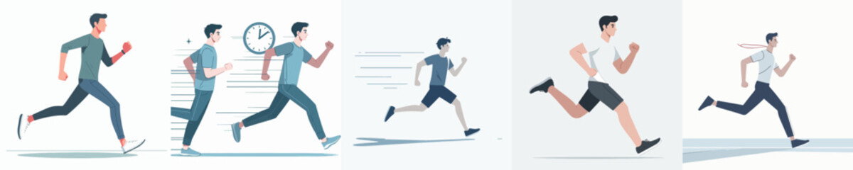 vector of young man running