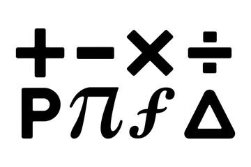 Math symbols algebra calculus mathematics geometry