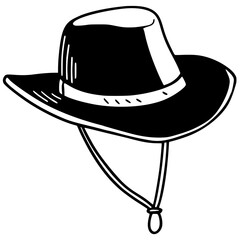 Cartoon cowboy hat silhouette