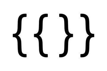Curly brackets symbol set design element graphic