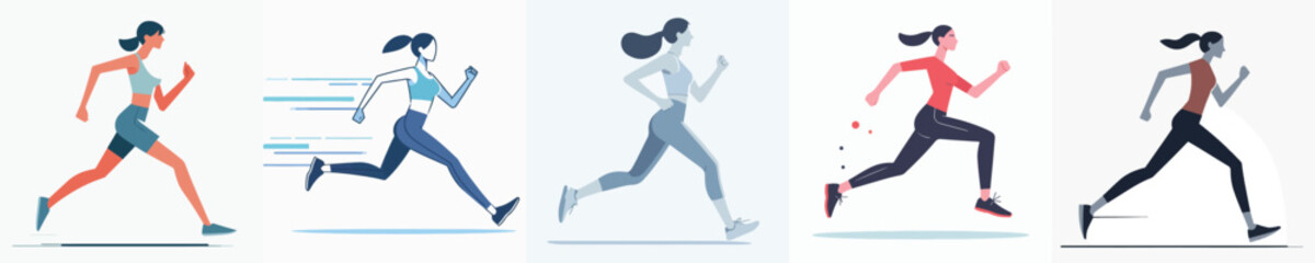 vector of woman running