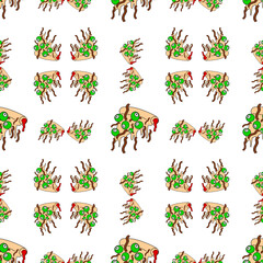 seamless floral Halloween pizza 