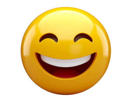Naklejki 3d rendered happy emoji face isolated on transparent background