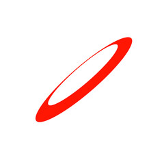 Red oval shape on transparant background. Suitable as logo element design
