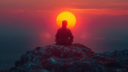 Solitude's Embrace: Pondering Life's Horizon