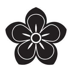 primrose flower line art silhouette vector illustration