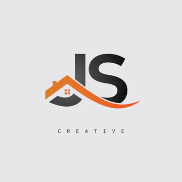 JS Real Estate Creative Logo &ndash; Minimalist House Roof Monogram for Property, Realtor & Construction Branding	
