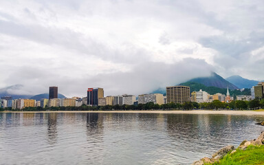 Naklejka premium Botafogo Beach Flamengo Urca cityscape panorama Rio de Janeiro Brazil.