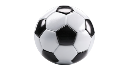 Classic black and white soccer ball isolated on high resolution image perfect for sports websites and graphic designs detailed texture and realistic on transparent background game