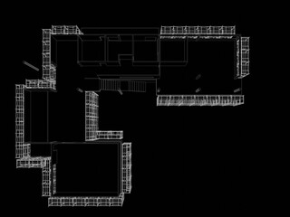 3D illustration of building and construction