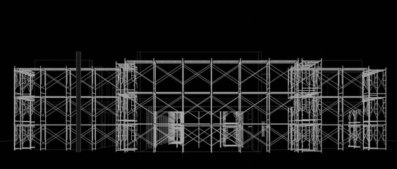 3D illustration of building and construction