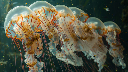 Symbiotic Symphony: Life on a Drifting Jellyfish