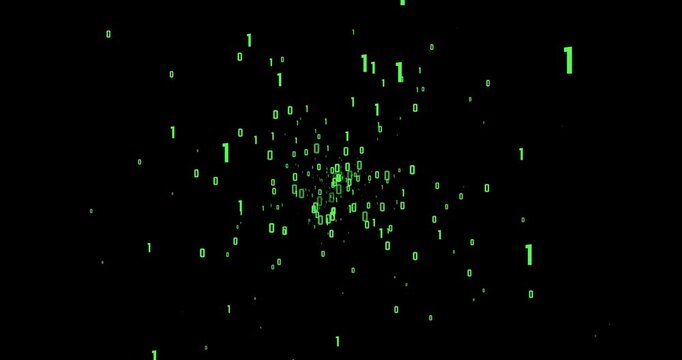 Green Binary Code Digital Data Flow Animation