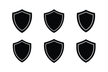 Shield Silhouette Icon Set vector illustration
