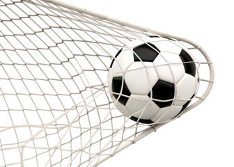 soccer ball or football ball in the net isolated on white background PNG