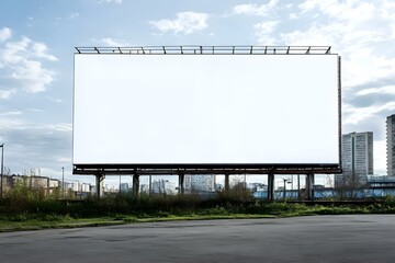 Obraz premium Enormous Empty Blank Billboard Used for High-Visibility Advertising in Urban Commercial Spaces