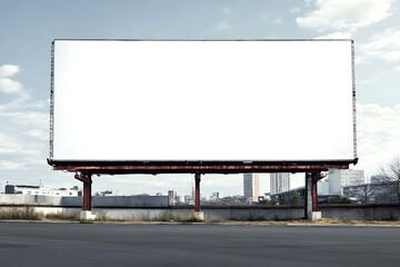 Obraz premium Enormous Empty Blank Billboard Used for High-Visibility Advertising in Urban Commercial Spaces