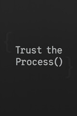 Fototapeta premium “Trust the Process()” – Minimalist Programmer Quote Wallpaper