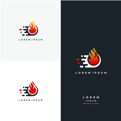 Fast Fire logo designs concept vector, Fire logo template designs