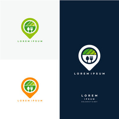 Food Point logo designs concept, Food Near Me logo designs template