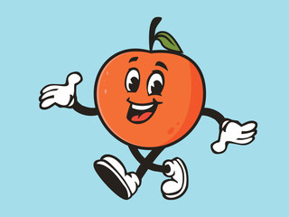Cheerful Cartoon Orange Character Illustration  A Delightful Fruit Design
