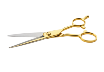 Isolated Shiny Gold Plated Scissors