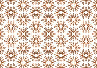 Intricate Starburst Pattern in Brown on White Background