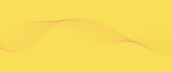 Abstract wave lines in yellow orange gradient on minimalist background. Futuristic and dynamic look, perfect for tech, digital, and modern design projects.