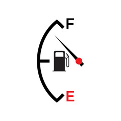 vehicle fuel tank indicator flat icon vector